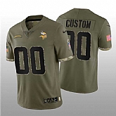 Men's Minnesota Vikings ACTIVE PLAYER Custom 2022 Olive Salute To Service Limited Stitched Jersey,baseball caps,new era cap wholesale,wholesale hats